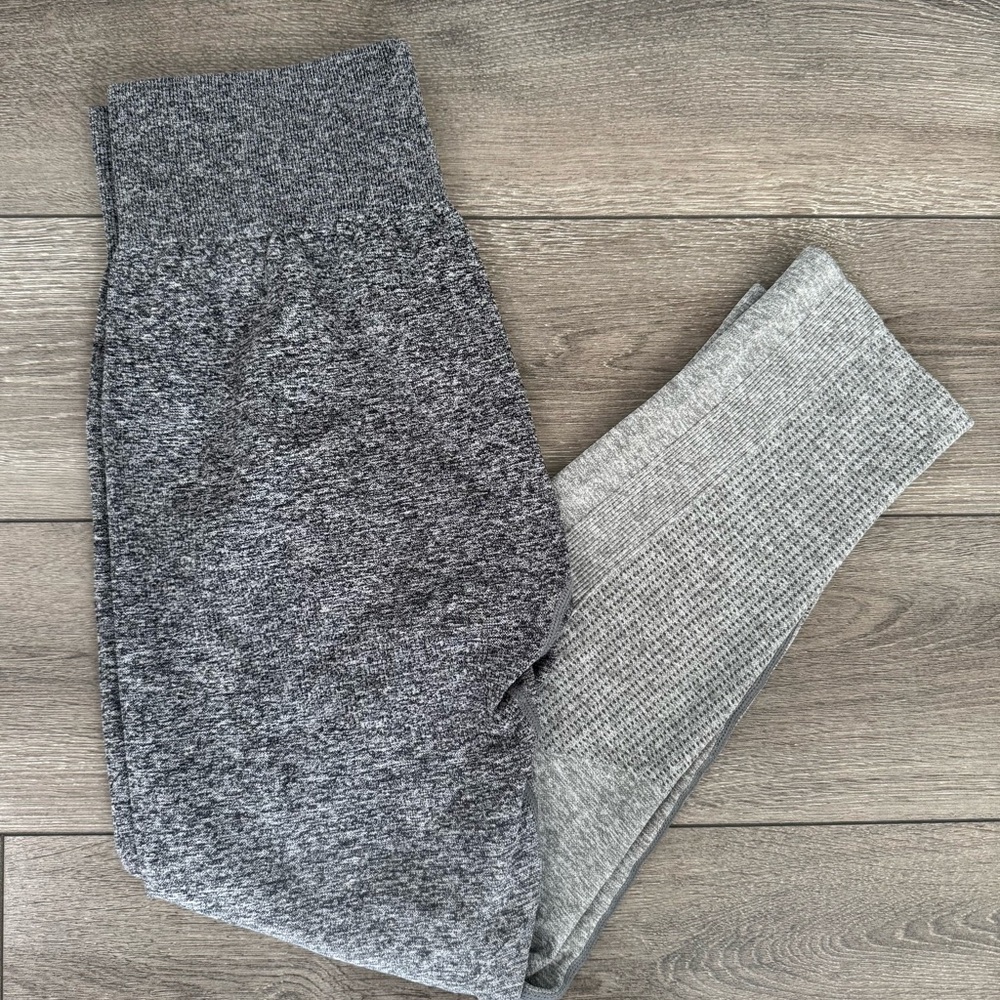 AYBL Pulse Ombrè Seamless Leggings - Grey Marl - Size Large